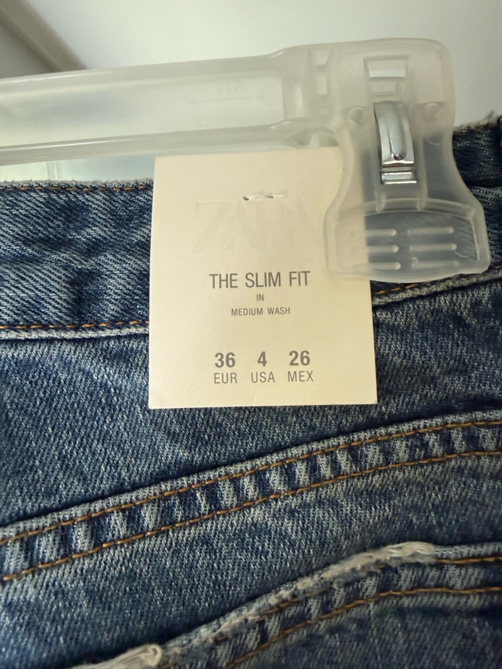 Zara Slim Fit Jeans in Medium Blue Wash